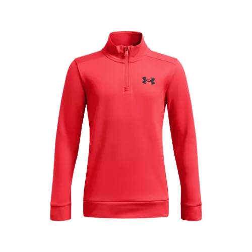 Fiú felső Under Armour UA Armour Fleece 1/4 Zip-RED