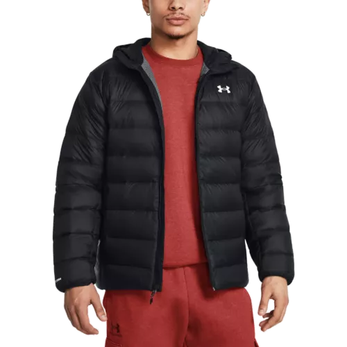 Férfi dzseki Under Armour LEGEND DOWN HOODED JACKET-BLK