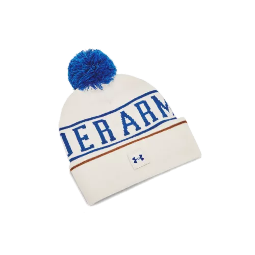 Férfi sapka Under Armour M Halftime Pom Beanie-WHT