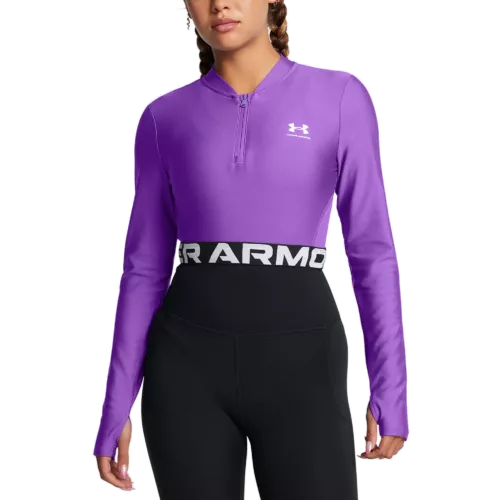 Női póló Under Armour HeatGear Rib 1/4 Zip LS-PPL