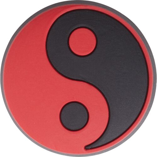 CROCS RED AND BLACK YIN YANG