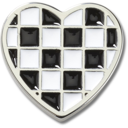 CROCS SILVER CHECKERBOARD HEART