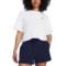 UA W BOXY CROP LOGO SS-WHT